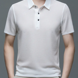 James Oxford Textured Short Sleeve Polo Shirt for Men