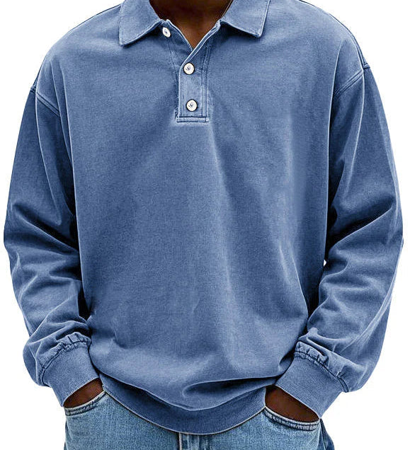 James Oxford Everyday Long Sleeve Polo Shirt for Men