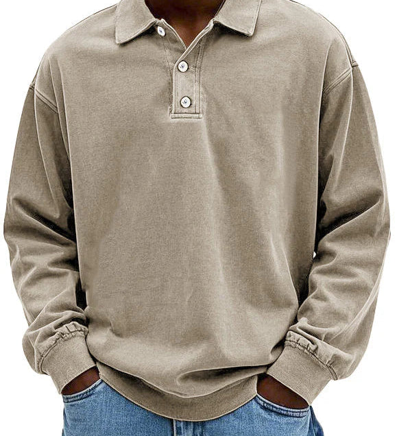 James Oxford Everyday Long Sleeve Polo Shirt for Men