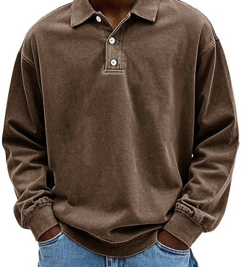 James Oxford Everyday Long Sleeve Polo Shirt for Men