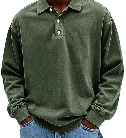 James Oxford Everyday Long Sleeve Polo Shirt for Men