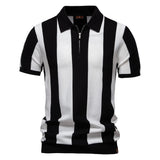 Stravino Stripe Zip Polo