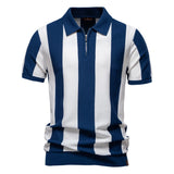 Stravino Stripe Zip Polo