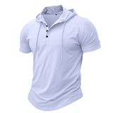 James Oxford Short Sleeve Hooded Shirt for Men