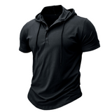 James Oxford Short Sleeve Hooded Shirt for Men