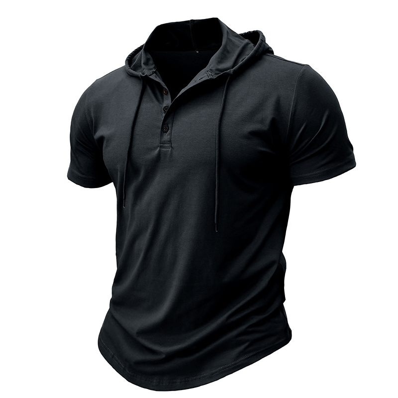 James Oxford Short Sleeve Hooded Shirt for Men