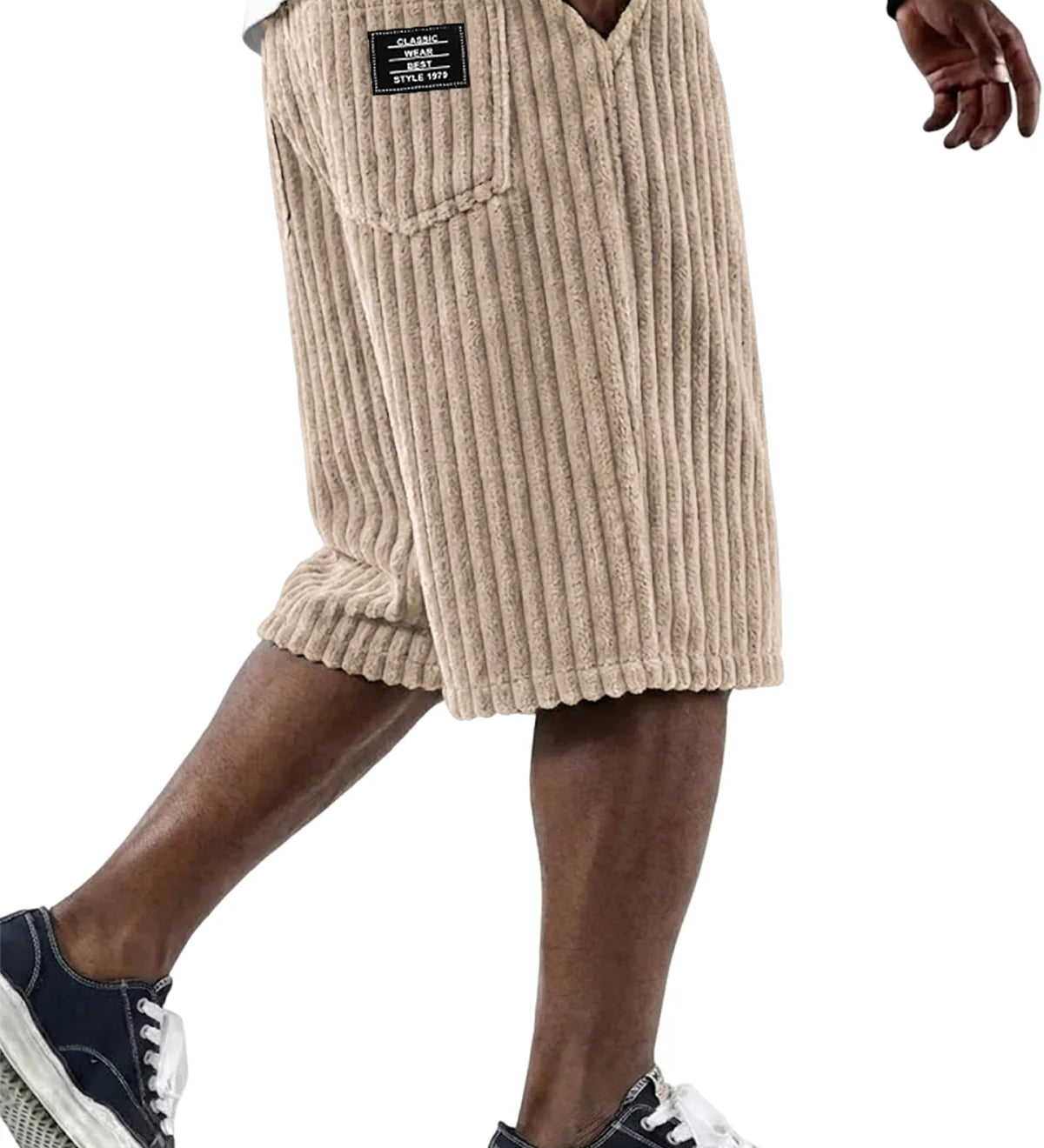 James Oxford | Corduroy Shorts with Embroidery Detail