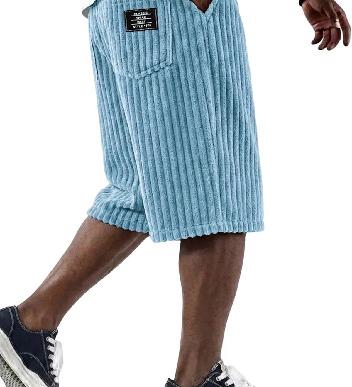 James Oxford | Corduroy Shorts with Embroidery Detail