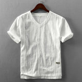 Kobu V-Neck Cotton Linen Summer Tee