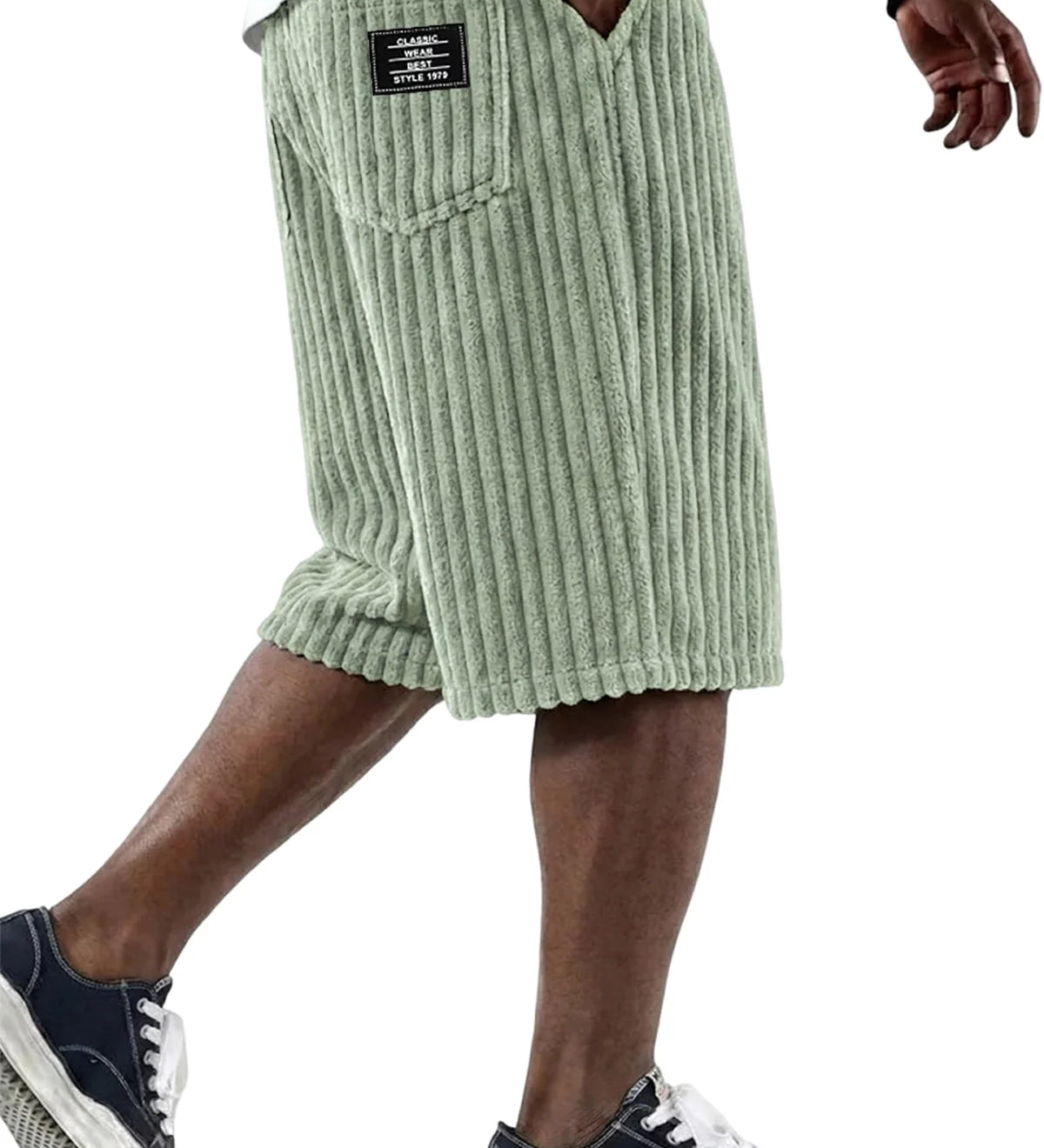 James Oxford | Corduroy Shorts with Embroidery Detail