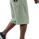 James Oxford | Corduroy Shorts with Embroidery Detail